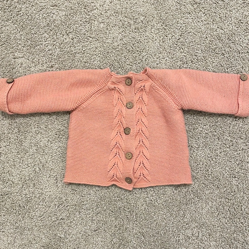 Peach (coral) button cardigan